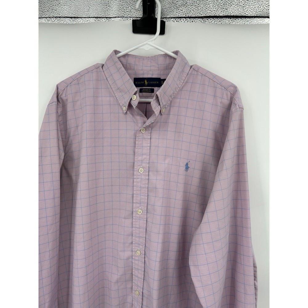 Ralph Lauren Classic Fit‎ Performance Long Sleeve Button Down Shirt XL Preppy